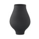 VENTURE DESIGN Rellis vase, rund - svart keramikk (D10xH24xB14)