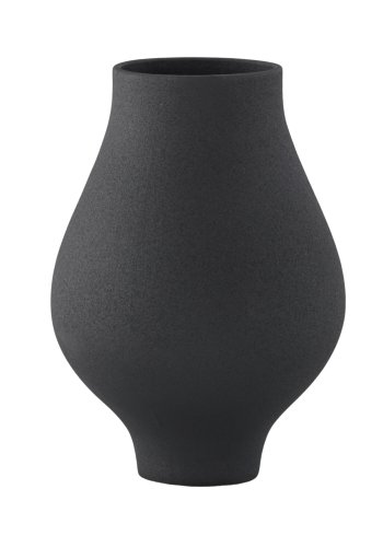 VENTURE DESIGN Rellis vase, rund - svart keramikk (D10xH24xB14)
