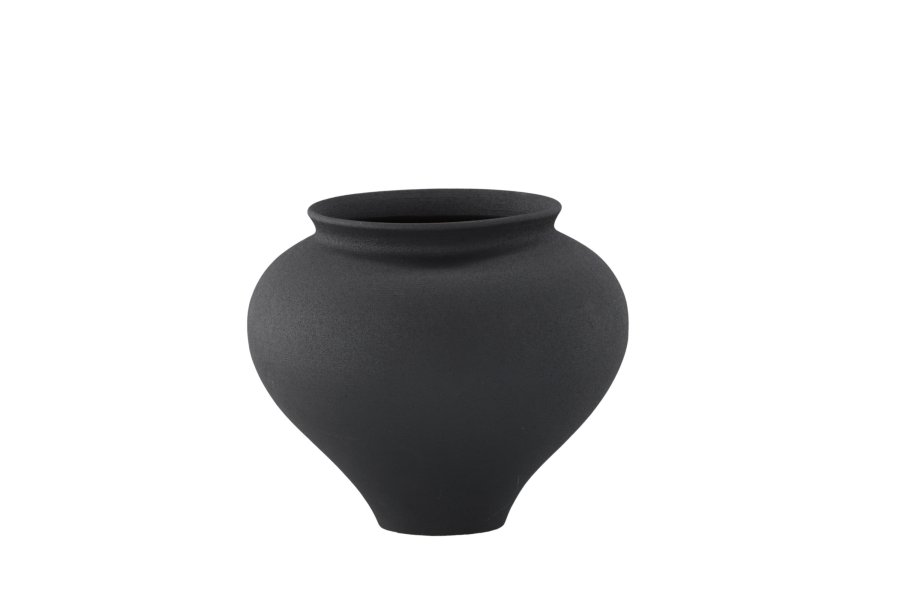 VENTURE DESIGN Rellis vase, rund - svart keramikk (D11xH18xB18)
