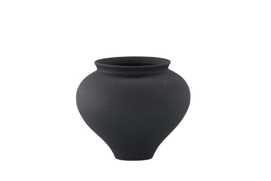 VENTURE DESIGN Rellis vase, rund - svart keramikk (D11xH18xB18)