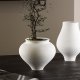 VENTURE DESIGN Rellis vase, rund - hvite/svarte prikker keramikk (D11xH18xB18)
