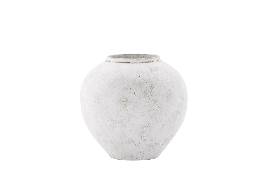 VENTURE DESIGN Globe Vase, rund – beige/braune Keramik (14x25x23H)