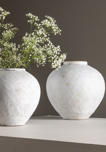 VENTURE DESIGN Globe Vase, rund – beige/braune Keramik (14x25x23H)