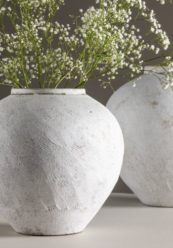 VENTURE DESIGN Globe Vase, rund – beige/braune Keramik (14x25x23H)