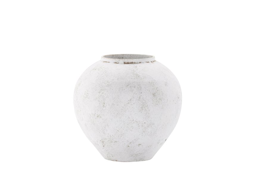 VENTURE DESIGN Globe Vase, rund – beige/braune Keramik (14x25x23H)