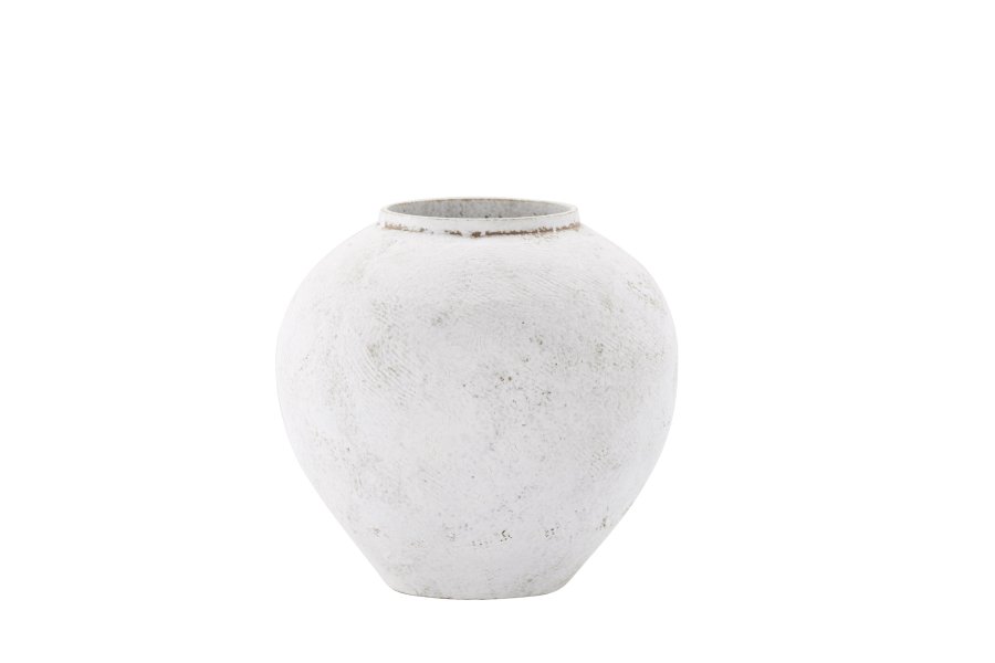 VENTURE DESIGN Globe Vase, rund – beige/braune Keramik (14x25x23H)