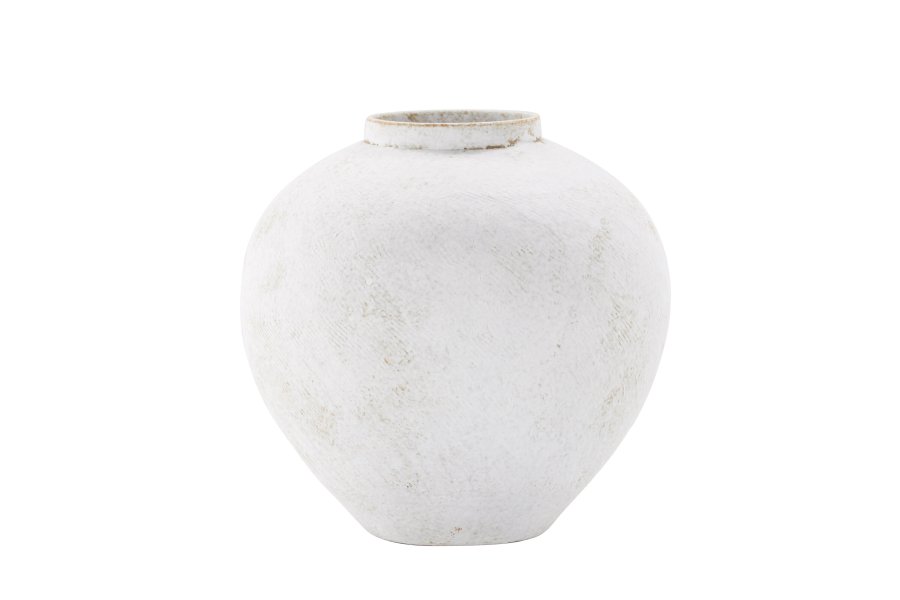 VENTURE DESIGN Globe Vase, rund – beige/braune Keramik (13x28x29H)