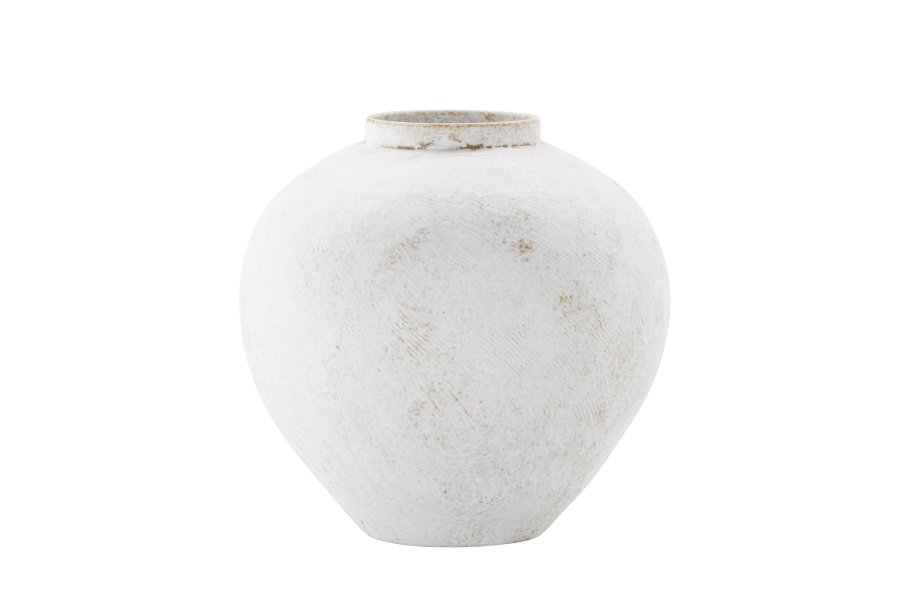 VENTURE DESIGN Globe Vase, rund – beige/braune Keramik (13x28x29H)