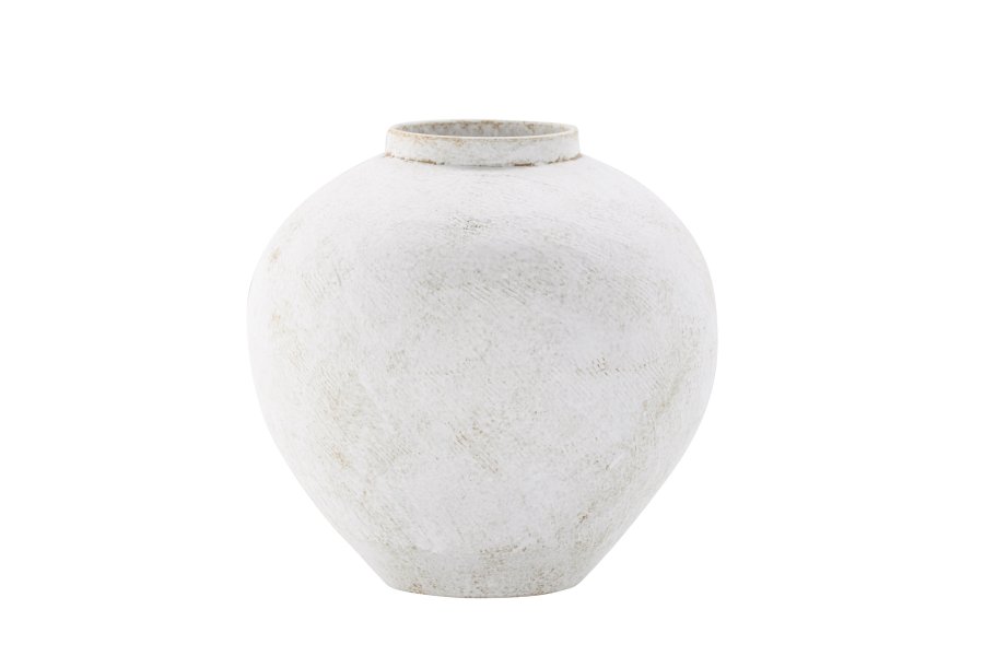 VENTURE DESIGN Globe Vase, rund – beige/braune Keramik (13x28x29H)