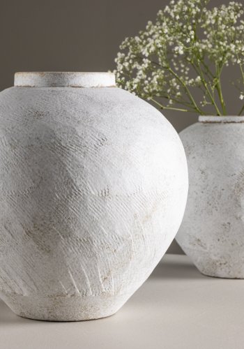 VENTURE DESIGN Globe Vase, rund – beige/braune Keramik (13x28x29H)