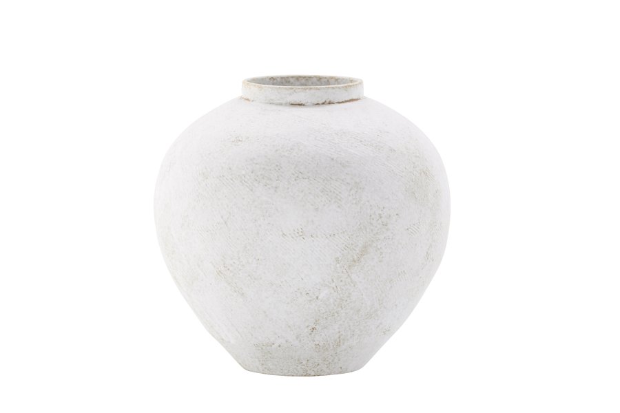 VENTURE DESIGN Globe Vase, rund – beige/braune Keramik (13x28x29H)