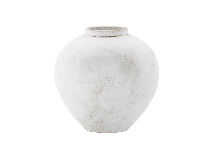 VENTURE DESIGN Globe Vase, rund – beige/braune Keramik (13x28x29H)