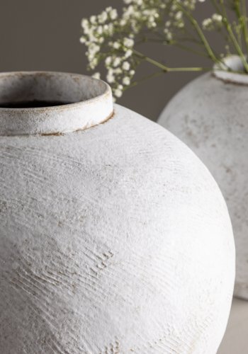 VENTURE DESIGN Globe Vase, rund – beige/braune Keramik (13x28x29H)