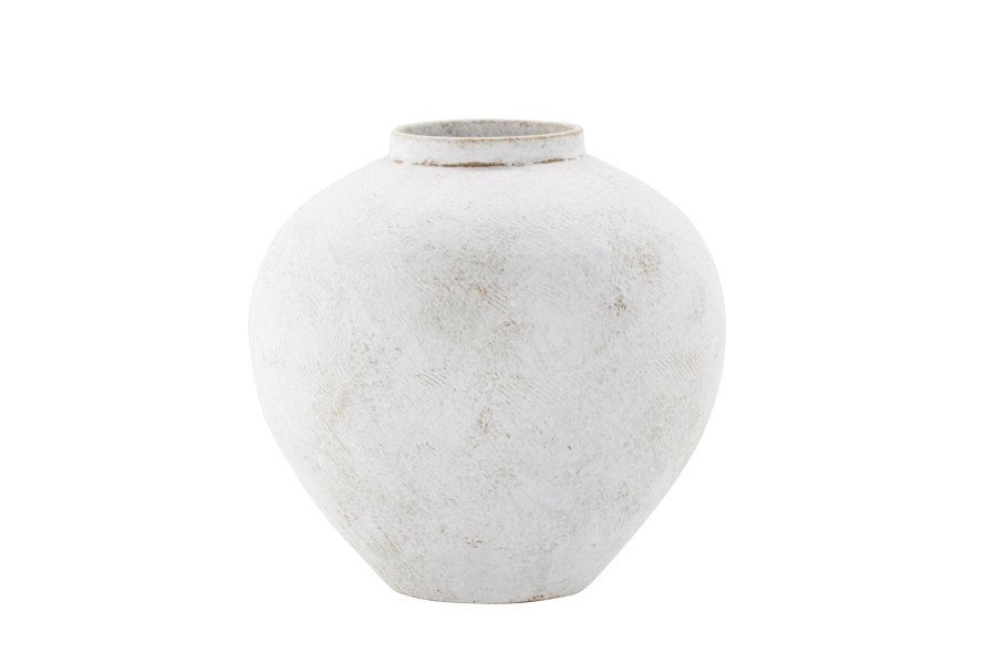 VENTURE DESIGN Globe Vase, rund – beige/braune Keramik (13x28x29H)