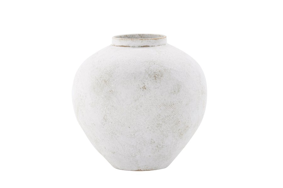 VENTURE DESIGN Globe Vase, rund – beige/braune Keramik (13x28x29H)