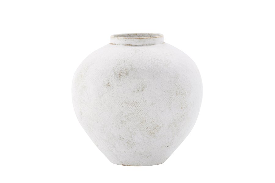 VENTURE DESIGN Globe Vase, rund – beige/braune Keramik (13x28x29H)