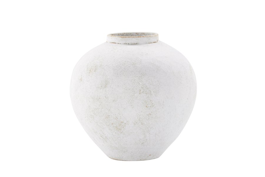 VENTURE DESIGN Globe Vase, rund – beige/braune Keramik (13x28x29H)
