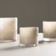 VENTURE DESIGN Glora Kerzenständer, rund – beiges Glas (8x8H)