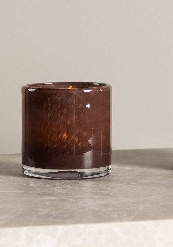 VENTURE DESIGN Glora Kerzenständer, rund – braunes Glas (8x8H)