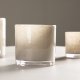 VENTURE DESIGN Glora Kerzenständer, rund – beiges Glas (10x10H)