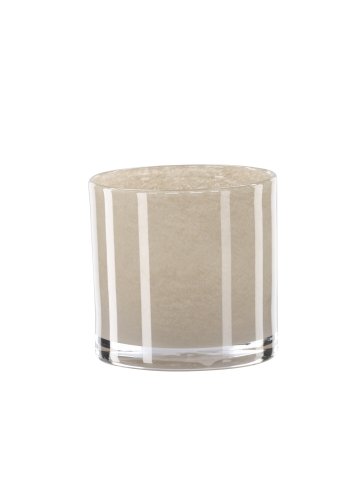 VENTURE DESIGN Glora Kerzenständer, rund – beiges Glas (10x10H)