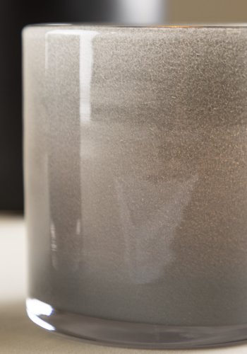 VENTURE DESIGN Glora Kerzenständer, rund – hellgraues Glas (10x10H)