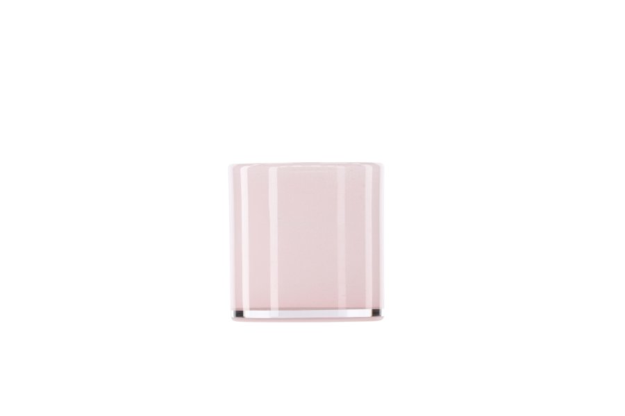 VENTURE DESIGN Glora Kerzenständer, rund – rosa Glas (10x10H)