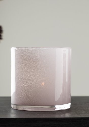 VENTURE DESIGN Glora Kerzenständer, rund – rosa Glas (10x10H)