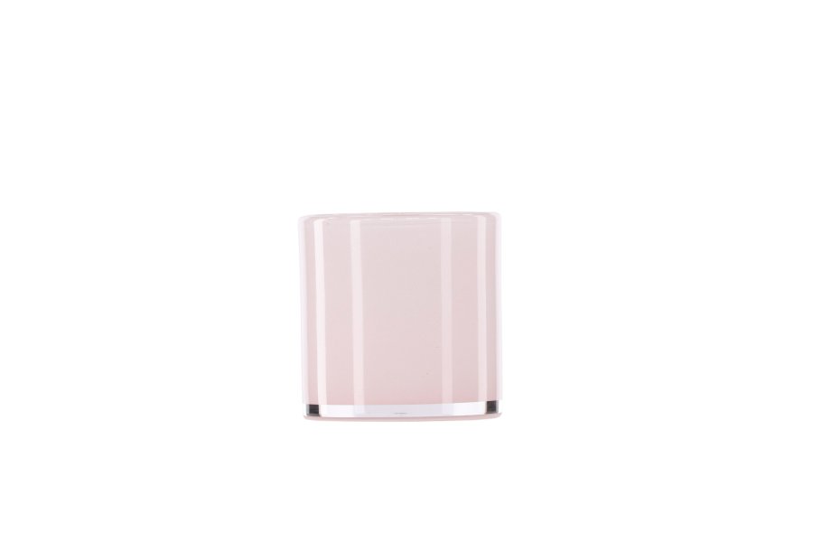 VENTURE DESIGN Glora Kerzenständer, rund – rosa Glas (10x10H)