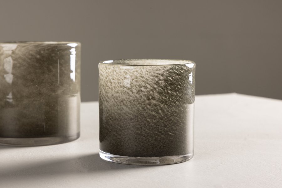 VENTURE DESIGN Glora Kerzenständer, rund – grünes Glas (10x10H)