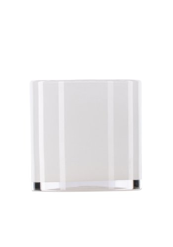 VENTURE DESIGN Glora Kerzenständer, rund – weißes Glas (12x12H)