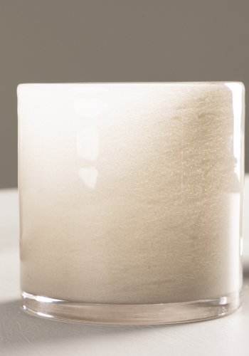 VENTURE DESIGN Glora Kerzenständer, rund – beiges Glas (12x12H)