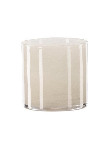 VENTURE DESIGN Glora Kerzenständer, rund – beiges Glas (12x12H)