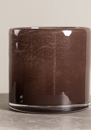 VENTURE DESIGN Glora Kerzenständer, rund – braunes Glas (12x12H)