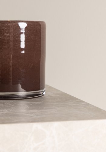 VENTURE DESIGN Glora Kerzenständer, rund – braunes Glas (12x12H)