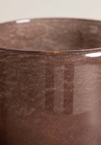 VENTURE DESIGN Glora Kerzenständer, rund – braunes Glas (12x12H)