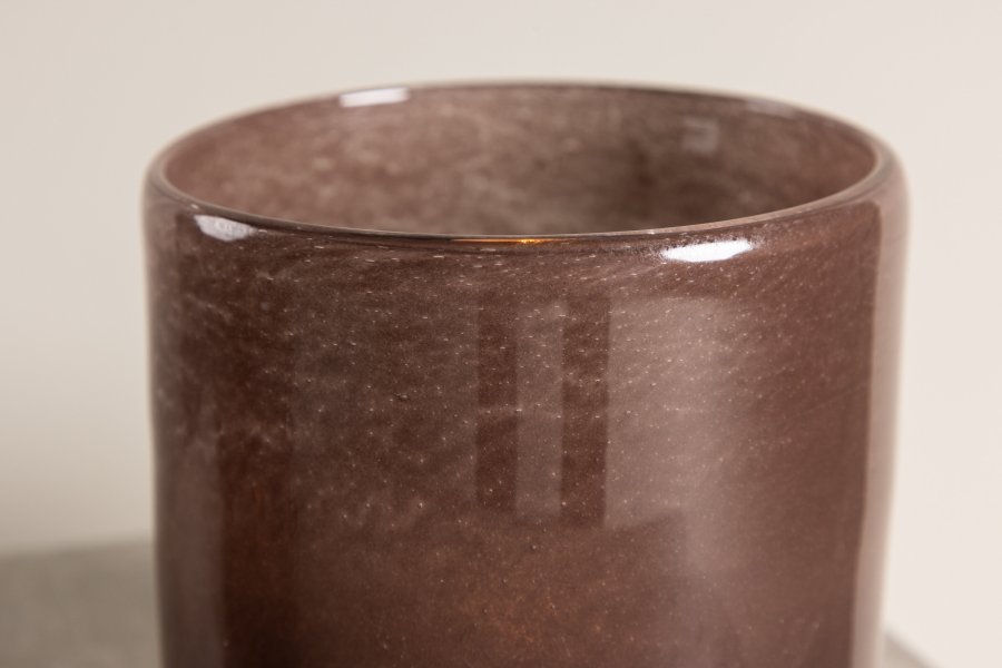 VENTURE DESIGN Glora Kerzenständer, rund – braunes Glas (12x12H)