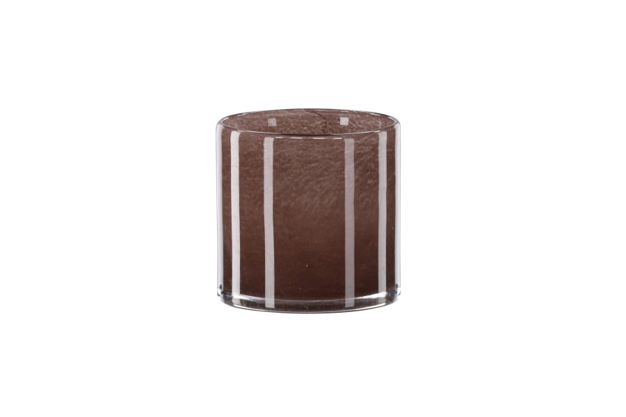 VENTURE DESIGN Glora Kerzenständer, rund – braunes Glas (12x12H)