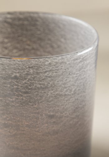 VENTURE DESIGN Glora Kerzenständer, rund – hellgraues Glas (12x12H)