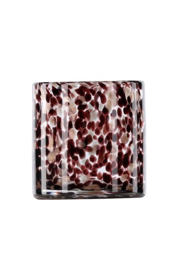 VENTURE DESIGN Glora lysestake, rund - hvit/svart glass (12x12H)