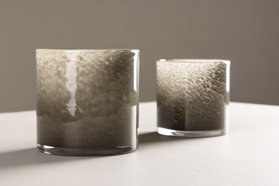 VENTURE DESIGN Glora Kerzenständer, rund – hellgrünes Glas (12x12H)