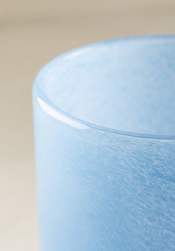 VENTURE DESIGN Glora Kerzenständer, rund – hellblaues Glas (12x12H)