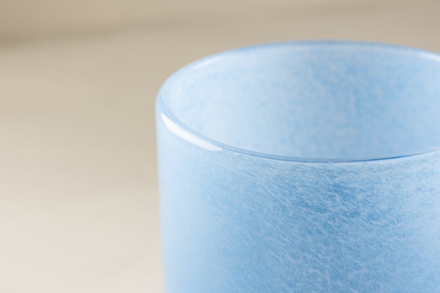 VENTURE DESIGN Glora Kerzenständer, rund – hellblaues Glas (12x12H)