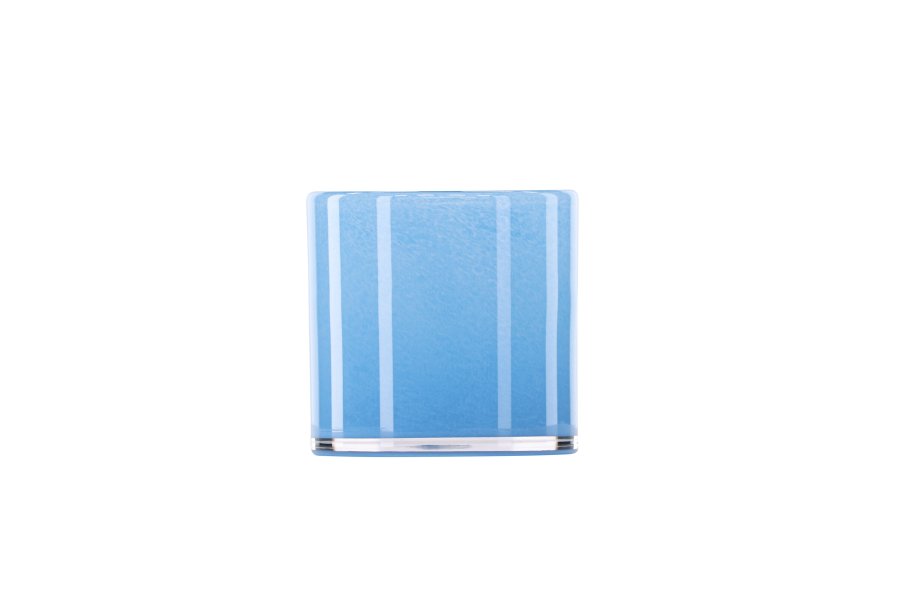 VENTURE DESIGN Glora Kerzenständer, rund – hellblaues Glas (12x12H)