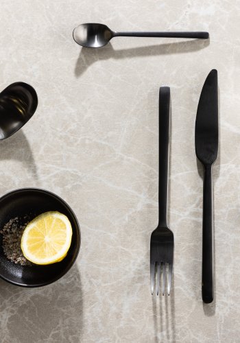 VENTURE DESIGN Wabi Sabi Bestick - Mattsvart rostfritt stl (set med 24)