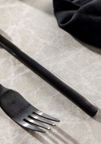 VENTURE DESIGN Wabi Sabi Bestick - Mattsvart rostfritt stl (set med 24)