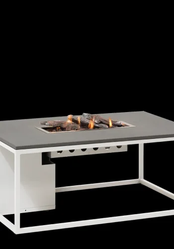 COSI FIRES Cosiloft 120 Lounge-Feuertisch, rechteckig – graues und weißes Aluminium (120 x 80)