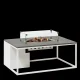 COSI FIRES Cosiloft 120 Lounge-Feuertisch, rechteckig – graues und weißes Aluminium (120 x 80)