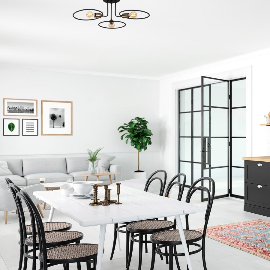 LUMI Circle taklampe - svart jern