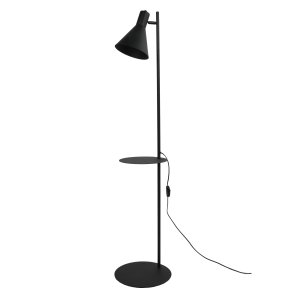 TK Jump golvlampa, w. 1 hylla - svart metall